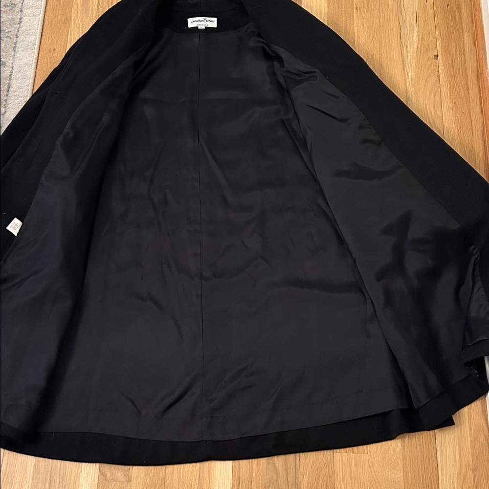 Jonathan Michael Velvet Trim Wool Nylon Black Coat Women’s Size 8 - Picture 10 of 17
